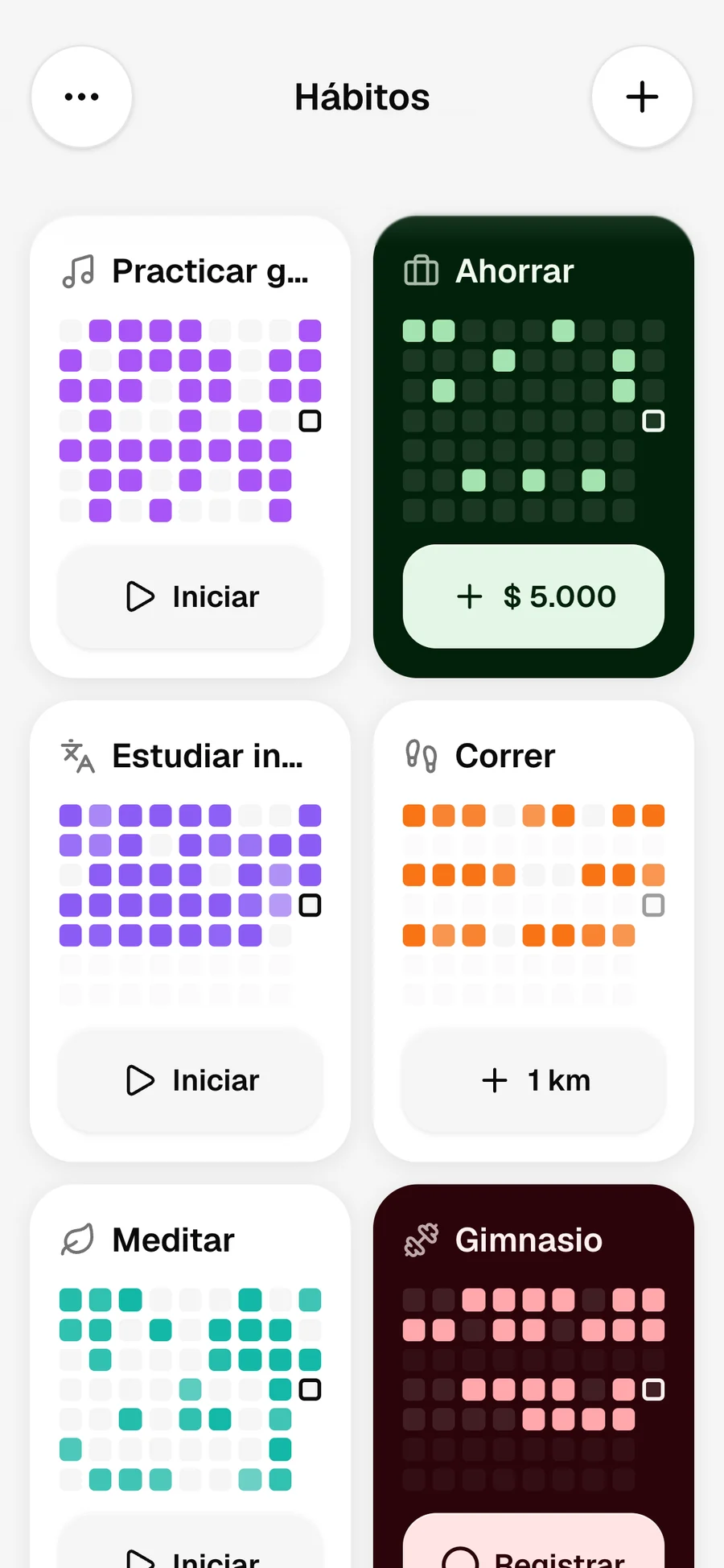 Vista grilla en modo claro